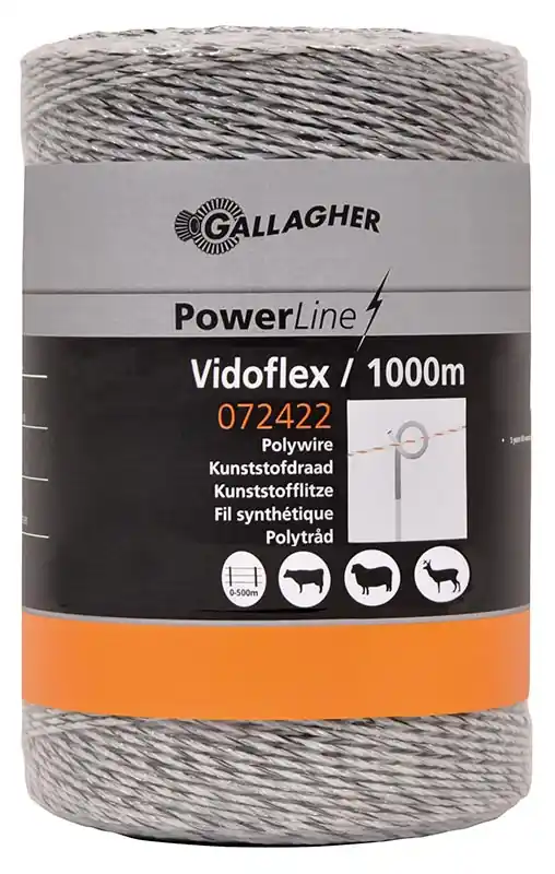 Highlight 1000m Weidezaunlitze Vidoflex 6 PowerLine, w/schw